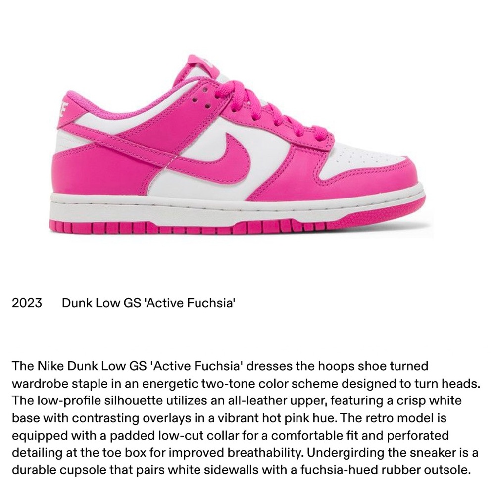 2023 Dunk Nike Low Fushia Women's Sneaker